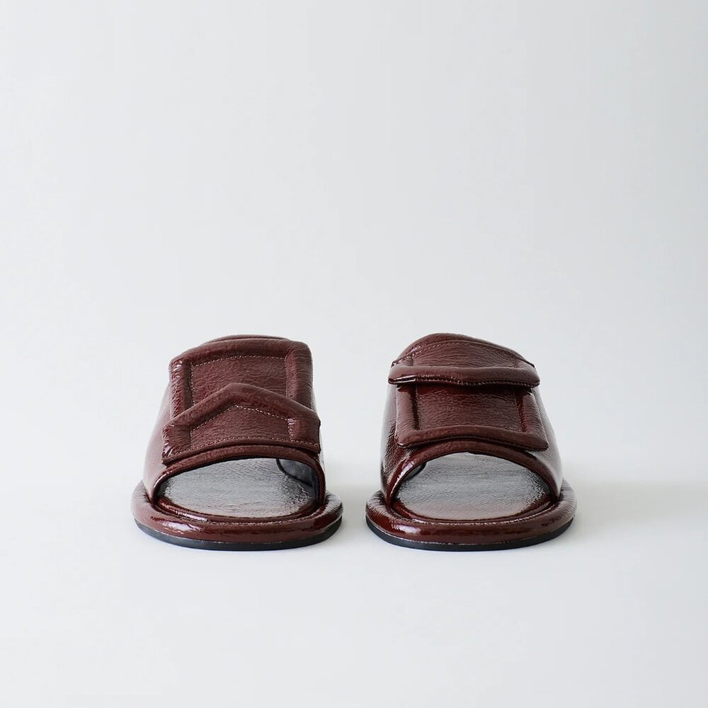 Tibi Beryen Naplack Sandal, Chocolate size 35 - Picture 4 of 8